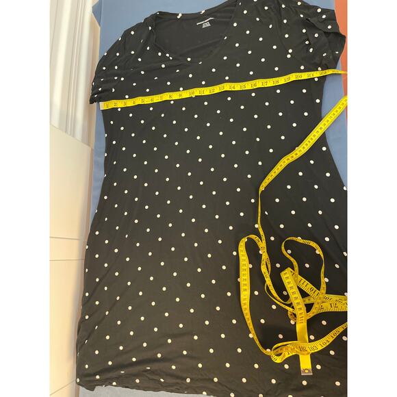 Amazon Essentials Short Sleeve Crewneck Polka Dot Midi Dress Black/White XL - Picture 7 of 9